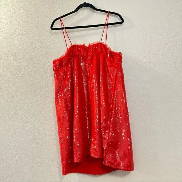 strapless open back dress Turning Heads Red Beaded Cut Out Dress main image 0